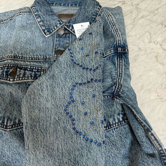 Kut from the Kloth Dolly rhinestone crop jacket oversized size XS NWT - Picture 7 of 7